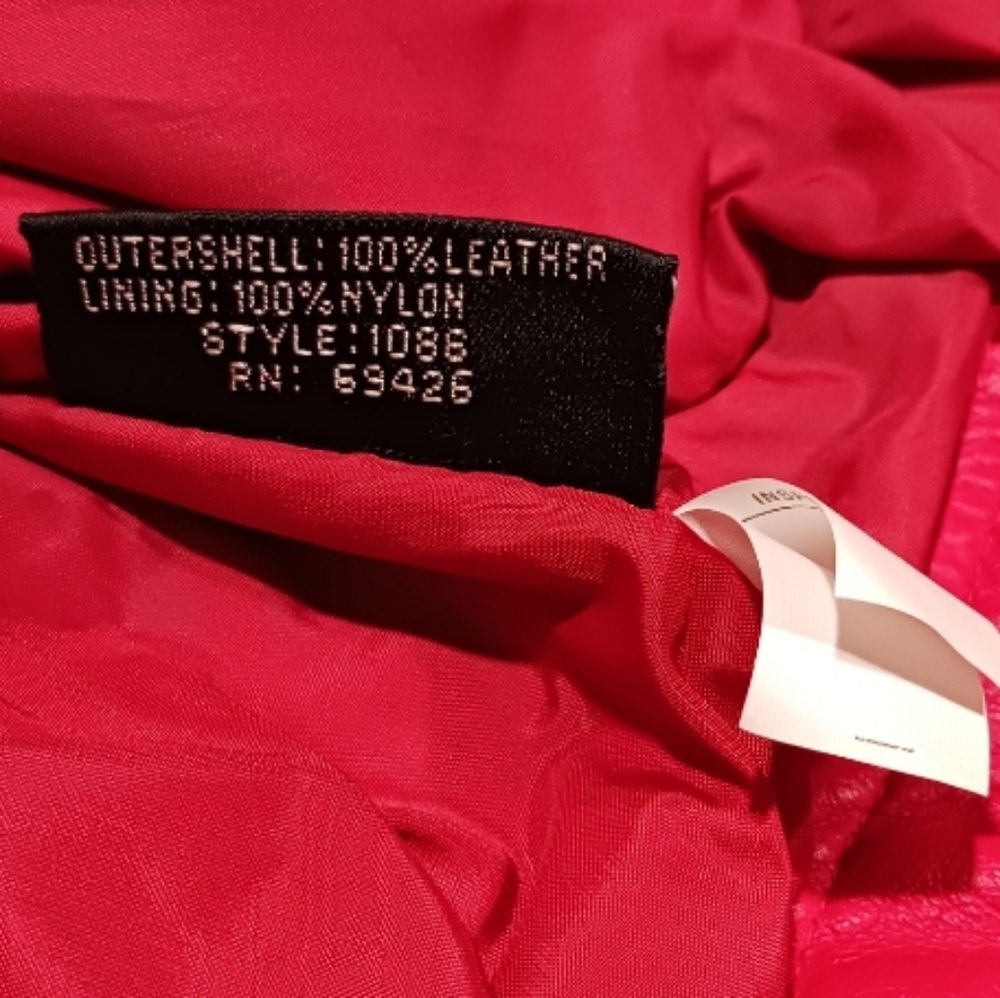 80s Wilsons Leather Red Moto Jacket Retro VTG Thriller - Picture 12 of 17